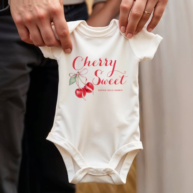 Cherry Sweet Personalized  Baby Bodysuit (Cherry Baby Bodysuit)