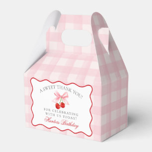Cherry Sweet Pink Coquette Bow Birthday Favor Box