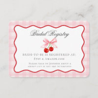 Cherry Sweet Pink Coquette Bow Bridal Registry