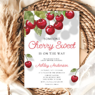 Cherry Sweet Theme Baby Shower Invitation