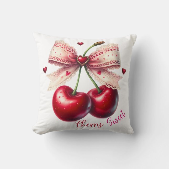 Cherry Sweet Throw Pillow (Front)