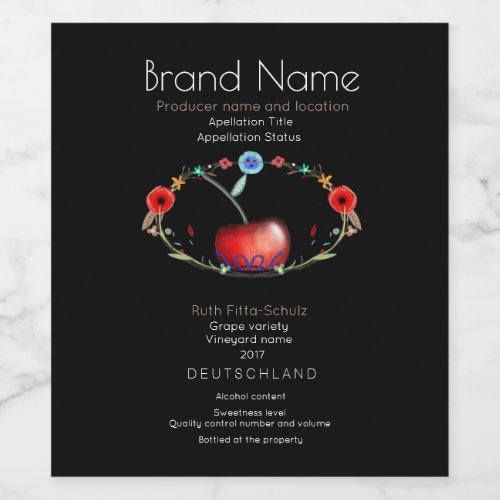 Cherry Sweet Young Wine Wine Label