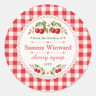 Cherry Syrup Homemade Gift Label