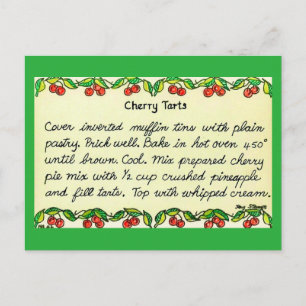 Cherry Tarts Recipe Postcard
