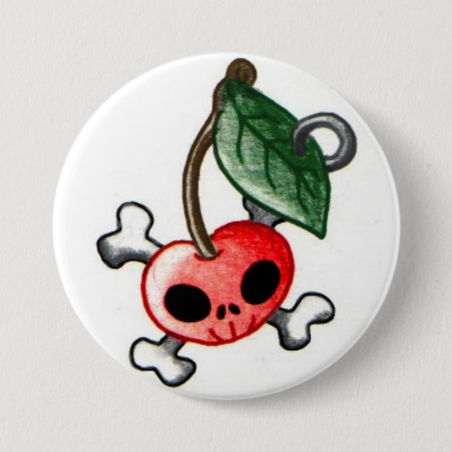 Cherry Tattoo Pinback Button (Front)