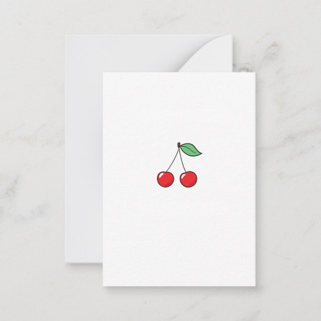 Cherry theme, cherry design note card (Front)