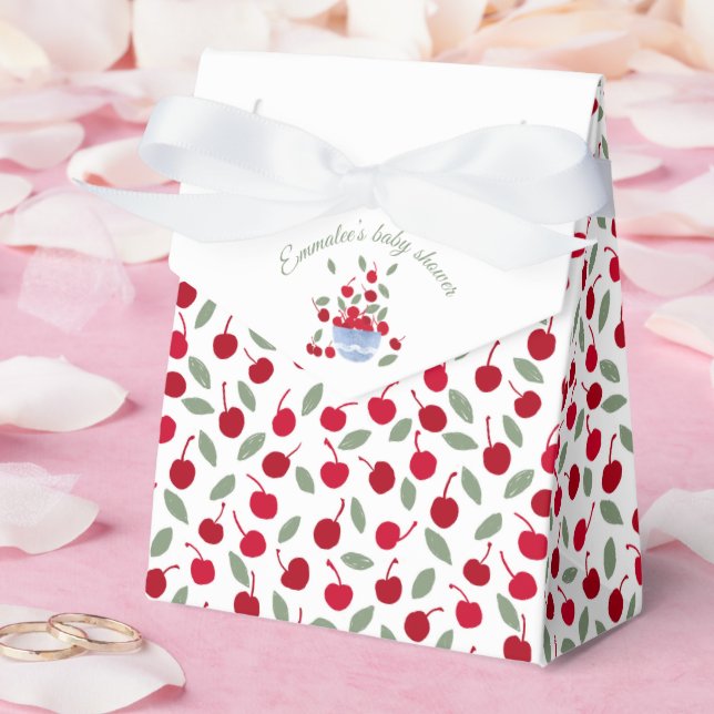 Cherry Theme Watercolor Baby Shower  Favor Boxes (Wedding)