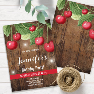 Cherry Themed Birthday Party Invitation