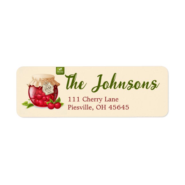 Cherry Themed Return Address Labels (Front)