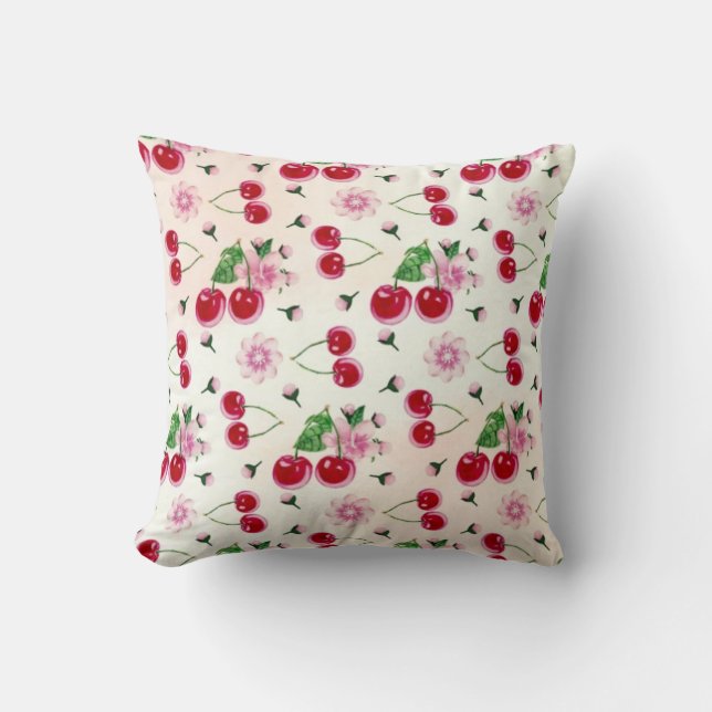 Cherry Throw Pillow (Front)