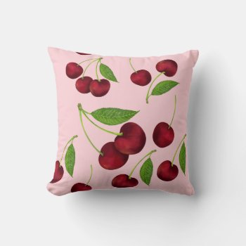 Cherry Throw Pillow by alise_art at Zazzle