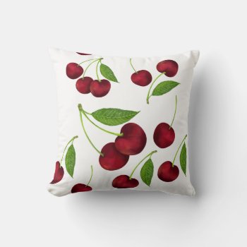 Cherry Throw Pillow by alise_art at Zazzle