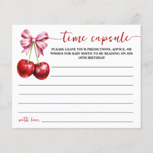 Cherry Time Capsule Baby Shower Advice Card Flyer