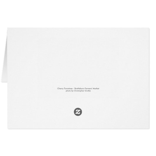 Cherry Tomato Blank Card (Back Horizontal)