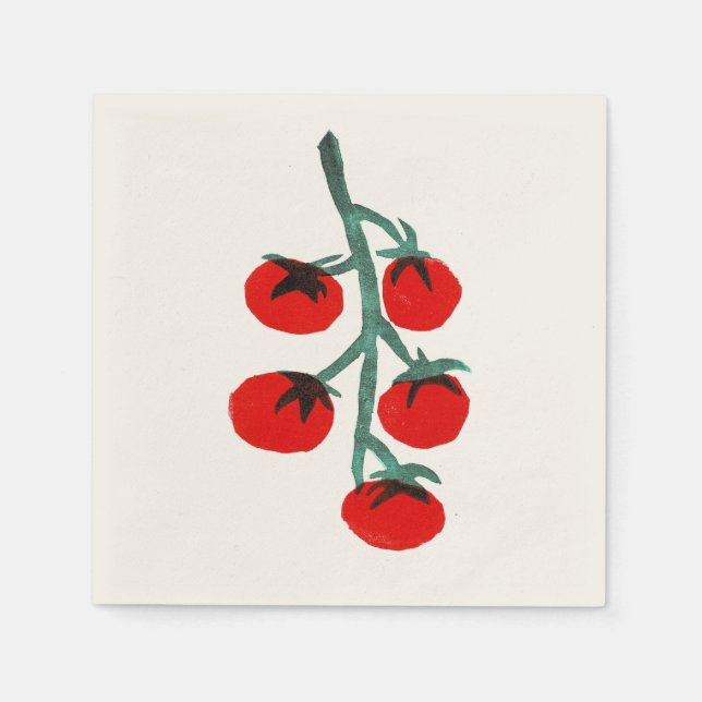 Cherry Tomato Italian Summer Cocktail Napkins (Front)