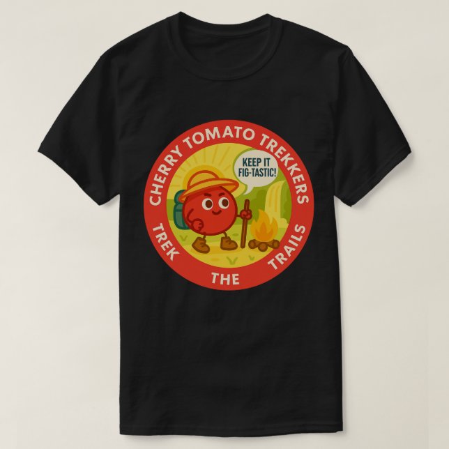 Cherry Tomato Trekkers Trek The Trails T-Shirt (Design Front)