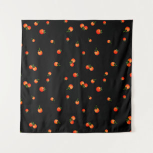 Cherry tomatoes illustration. Watercolor seamless Tapestry