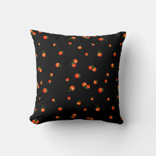 Cherry tomatoes illustration. Watercolor seamless Throw Pillow