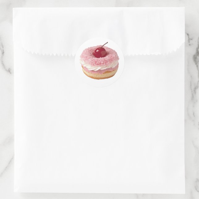 Cherry-Topped Coconut Delight Art Classic Round Sticker (Bag)