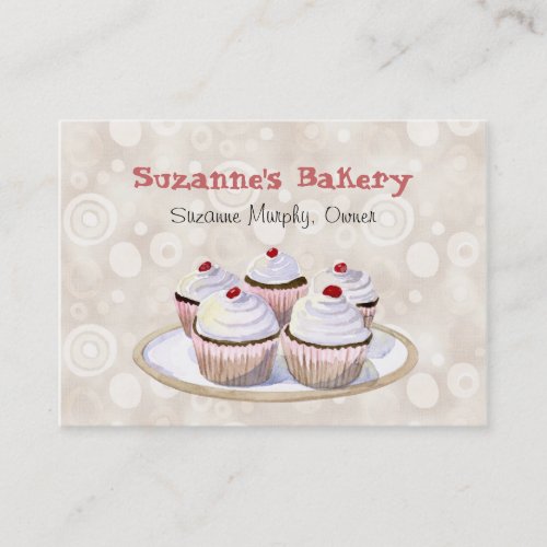 Cherry Topped Cupcakes Business Cards