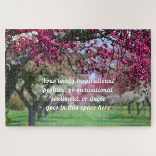 Cherry Tree Blossoms Garden Path Jigsaw Puzzle