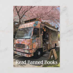 Cherry Tree Book Traveling Store Read Banned Books Postcard