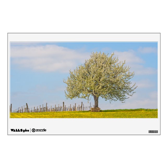 Cherry Tree In Spring Wall Sticker (Front)
