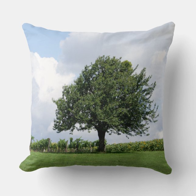 Cherry Tree In Summer Throw Pillow (Front)