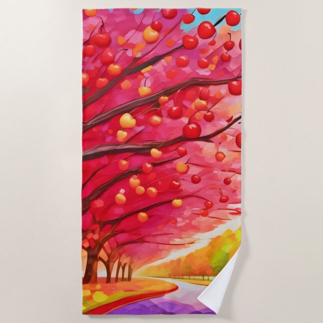 Cherry Tree Lane Beach Towel (Front)