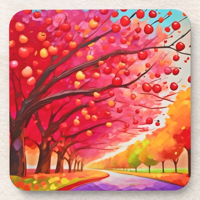 Cherry Tree Lane Beverage Coaster (Front)