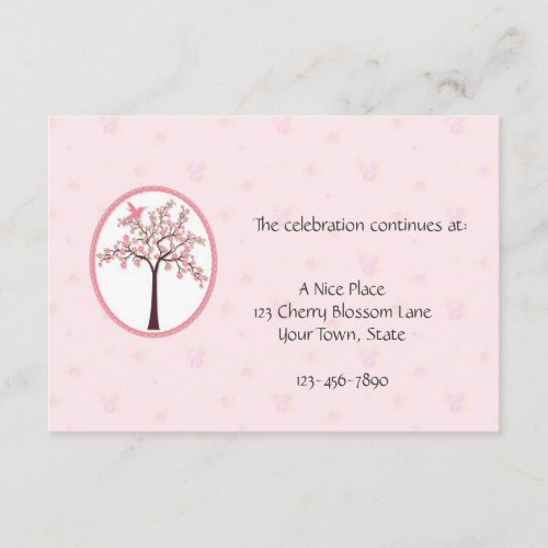 Cherry Tree Pink Reception Card Invitations