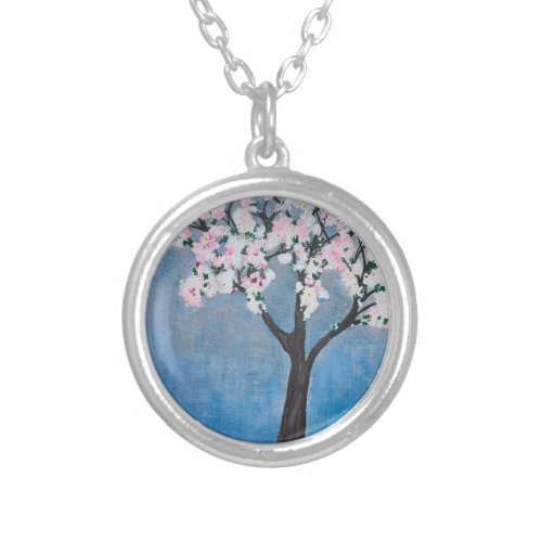Cherry Tree  Silver Plated Necklace