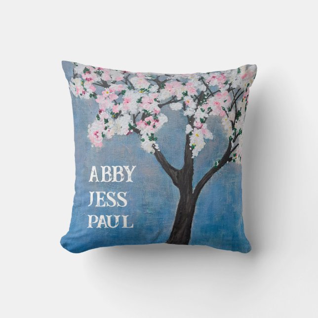 Cherry Tree  Throw Pillow (Front)
