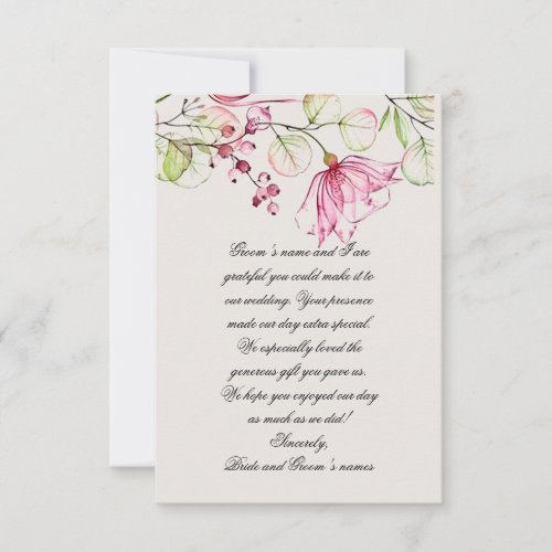 Cherry Tree Wedding Thank You Card