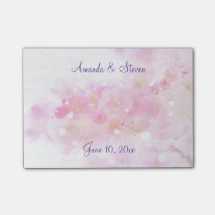 Cherry Tree with Pastel Pink Blossoms Wedding Post-it Notes