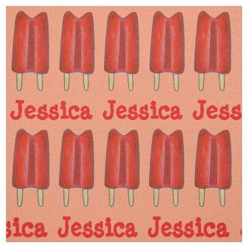 Cherry Twin Pop Red Popsicle Ice Lollies Summer Fabric