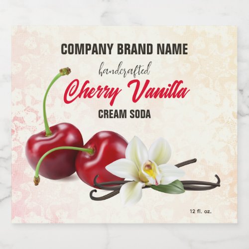 Cherry Vanilla Beer Bottle Label