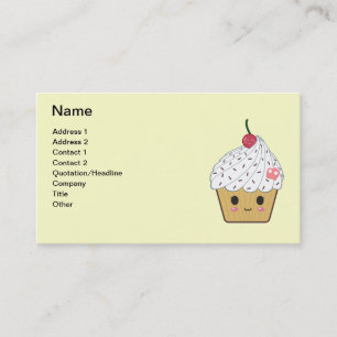 Cherry Vanilla Cupcake Business Card