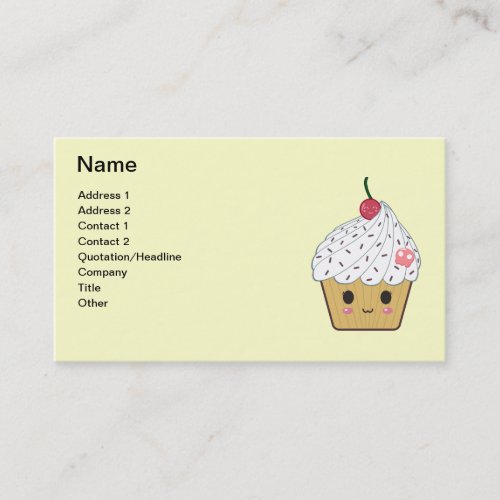Cherry Vanilla Cupcake Business Cards