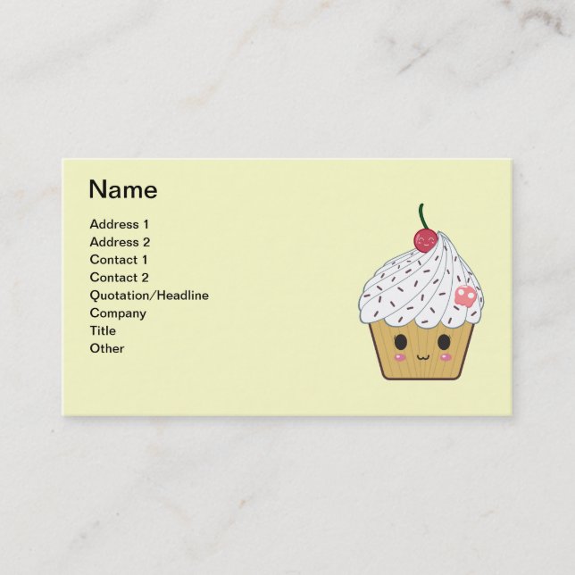 Cherry Vanilla Cupcake Business Card (Front)