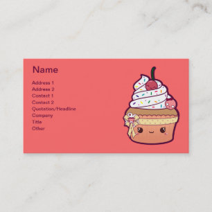 Cherry Vanilla Cupcake Business Card