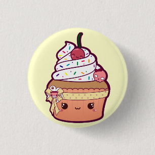 Cherry Vanilla Cupcake Button