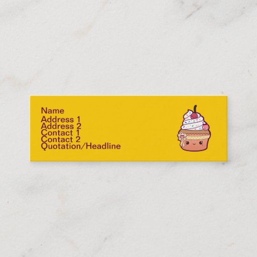 Customizable Cherry Vanilla Cupcake Business Card Template