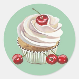 Cherry vanilla cupcake stickers