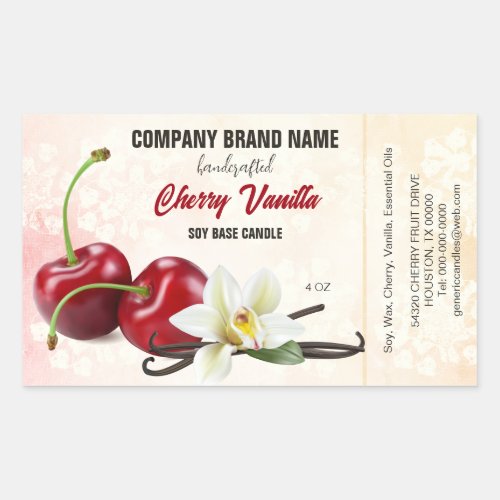 Cherry Vanilla Fruit Candle Ingredients Label