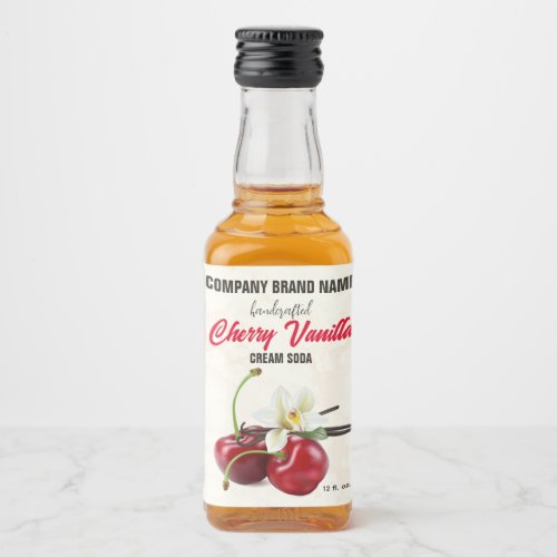 Cherry Vanilla Liquor Bottle Label