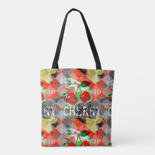 Cherry version A smaller scale smodern collage art Tote Bag