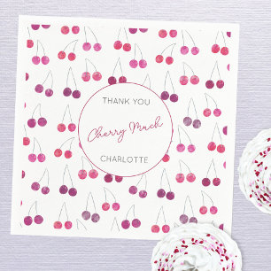 Cherry Watercolor Bridal Shower Personalized Napkins