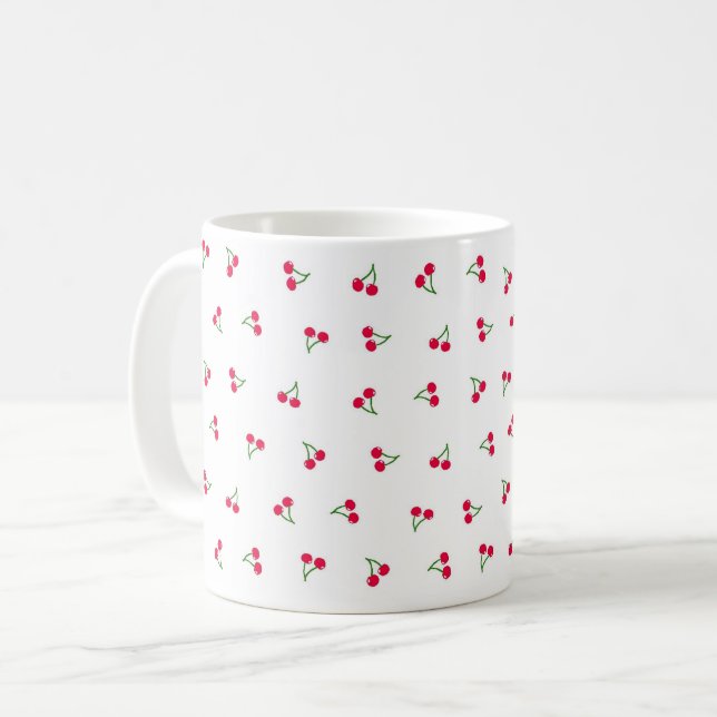 Cherry (White) Coffee Mug (Front Left)