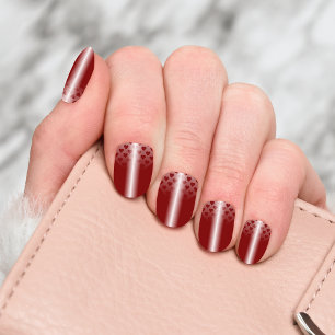 Cherry Wine Gradient Hearts Minx Nail Art